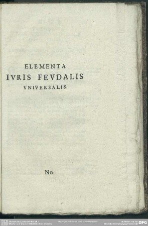 Elementa Iuris Feudalis Universalis
