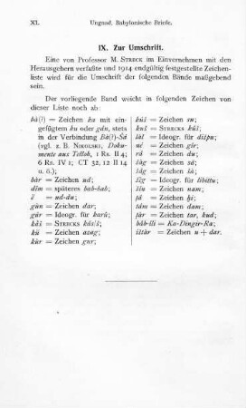 IX. Zur Umschrift