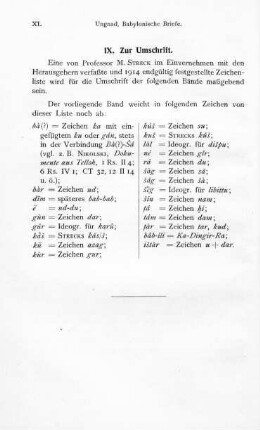 IX. Zur Umschrift