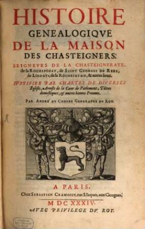 Histoire généalogique de la maison de Chasteigners