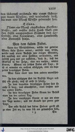Von dem kalten Fieber.