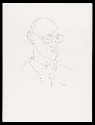 Zeichnung des Künstlers Rudi Lesser, o.T. (Der Maler Herrmann Mors), 1977