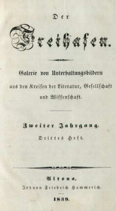 Zweiter Jahrgang. Drittes Heft