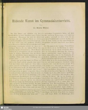 Bildende Kunst im Gymnasial-Unterricht