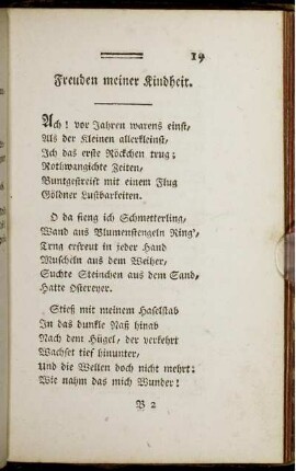 Freuden meiner Kindheit.