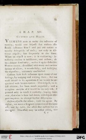 Chap. XIV: Custom and Habit