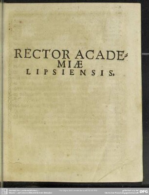 Rector Academiae Lipsiensis