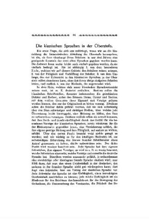 Die klassischen Sprachen in der Oberstufe
