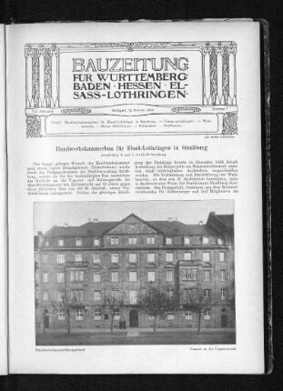 Handwerkskammerbau für Elsaß-Lothringen in Straßburg