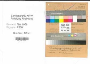 Entnazifizierung Alfred Buecker , geb. 01.03.1913 (Angestellter)