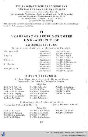 VI. Akademische Prüfungsämter- und -ausschüsse