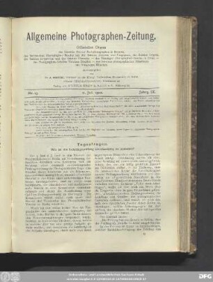 Nr. 15. 11. Juli 1902. Jahrg. IX.
