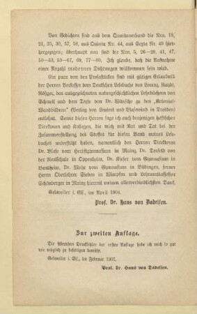 Zur zweiten Auflage
