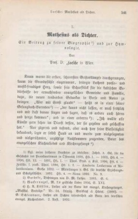 541-567 Mathesius als Dichter : ein Beitrag zu seiner Biographie und zur Hymnologie