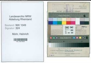 Entnazifizierung Heinrich Mohr , geb. 04.11.1905 ()