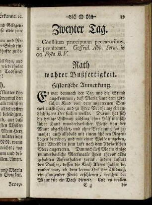 Zweyter Tag.