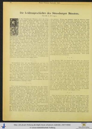 Die Leidensgeschichte des Strassburger Münsters.