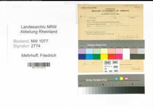 Entnazifizierung Friedrich Mehrhoff , geb. 17.07.1906 (Polizist)