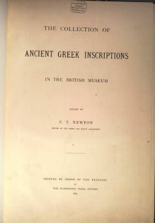 The collection of ancient Greek inscriptions in the British Museum. 1, Attika
