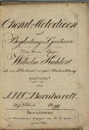 Choral-Melodien mit Begleitung der Guitarre : 119tes Werk