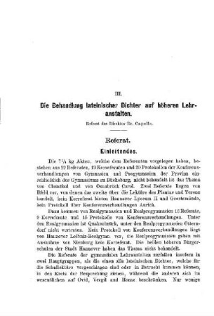 Die Behandlung lateinischer Dichter auf höheren Lehrplänen? : [Referat)
