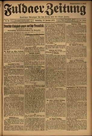 Ausgabe vom Samstag, den 27. Januar 1923.