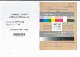Entnazifizierung Fritz Gretzmacher , geb. 06.07.1905 (Arzt)