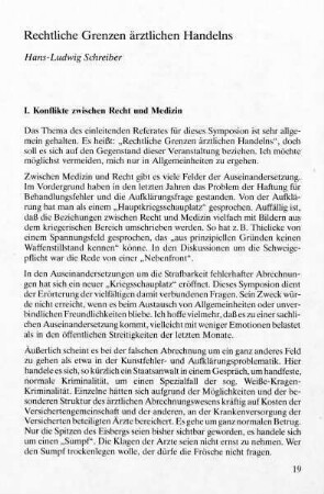 19-33, Rechtliche Grenzen ärztlichen Handelns