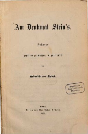 Am Denkmal Stein's