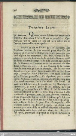 Troisième Leçon