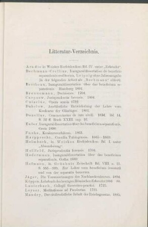 Litteratur-Verzeichnis.