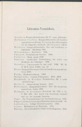 Litteratur-Verzeichnis.