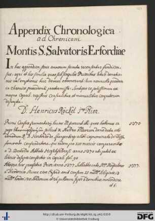 [357 – 402] Appendix Chronologica ad Chronicam Montis Sancti Salvatoris Erfordiae