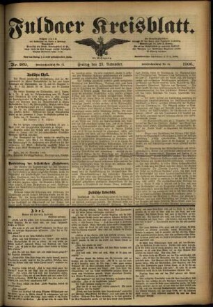 Ausgabe vom Freitag, den 23. November 1906.