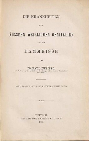 Die Krankheiten der äussern weiblichen Genitalien und die Dammrisse