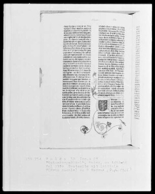 Eines der zwölf erhaltenen Pergamentexemplare der 42-zeiligen Bibel Gutenbergs — Band 1 der Gutenberg-Bibel — Initiale V(Erba neemie), Folio 231verso
