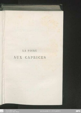 La foire aux caprices
