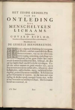 Het Zesde Gedeelte ... Handelende van De Geheele Beenderkunde.