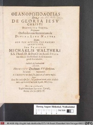 Proponens Orthodoxam sententiam de Divina Eius Natura