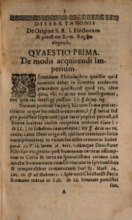 Dissertatio de Electorum origine et potestate