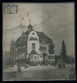 Siechenhaus, Tichau in Oberschlesien: Schrägansicht der Straßenfassade
