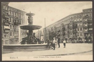 Ansichtskarte Brunnen in der Urbanstraße, Ecke Grimmstraße