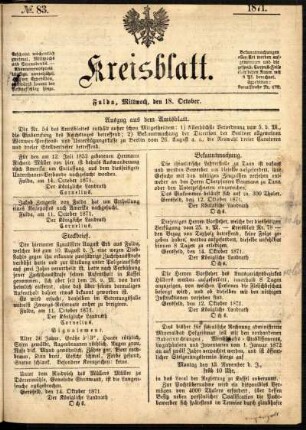 Ausgabe vom Mittwoch, den 18. Oktober 1871.