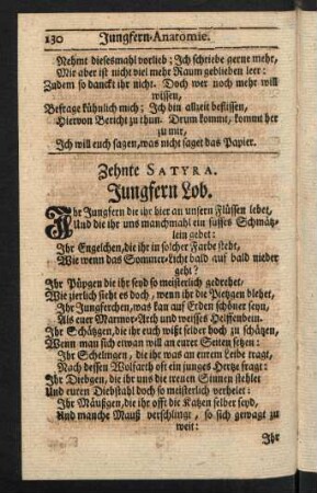 130-138, Zehnte Satyra. Jungfern Lob.