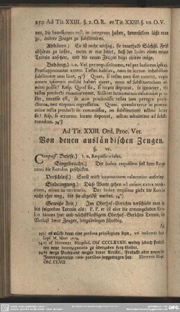 Ad. Tit. XXIII. Ord. Proc. Vet. Von denen ausländischen Zeugen