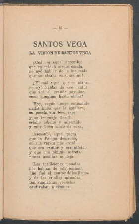 Santos Vega - La Visión de Santos Vega