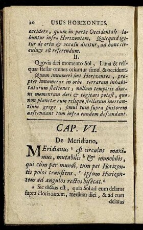 Cap. VI. De Meridiano.