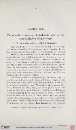 Zweiter Teil: Die öffentliche Meinung Deutschlands während des amerikanischen Bürgerkrieges