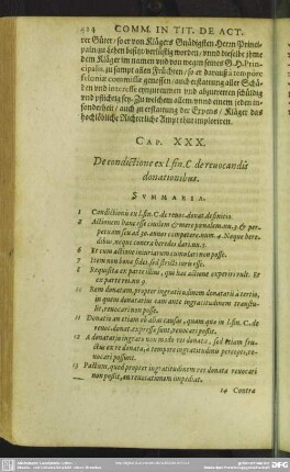 Cap. XXX. De condictione ex l. fin. C. de revocandis donationibus