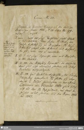Handschriftenbeschreibung, verso leer